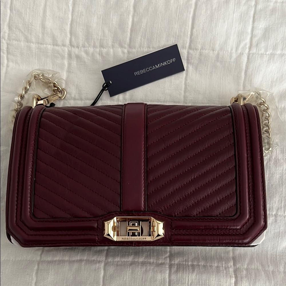 Rebecca Minkoff Wine Chevron Quilted Crossbody Bag
